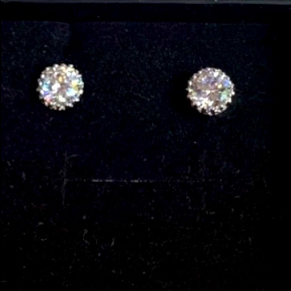 Cate & Chloe Silver Plated Cubic Zirconia Earrings - Picture 3 of 12
